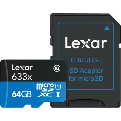 Lexar 64GB High-Performance 633x UHS-I microSDXC Memory Card with SD Adapter - eBuyKenya
