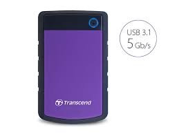 Transcend 2TB StoreJet 25H3 External Hard Drive Purple