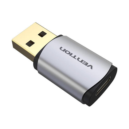 Vention USB 3.0 Male to USB-C Female Adapter Gray Aluminum Alloy Type