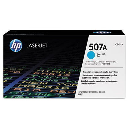 HP 507A CYAN ORIGINAL LASERJET TONER CARTRIDGE CE401A