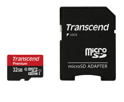 Transcend 32GB MicroSDHC Class 10 UHS-1 Memory Card with Adapter