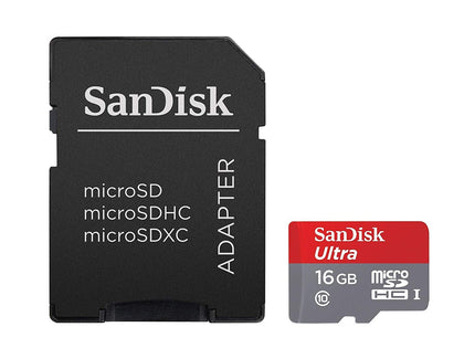 SanDisk Ultra MicroSDHC 16GB UHS-I Class 10 Memory Card Adapter