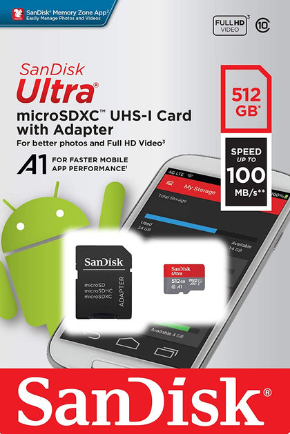SanDisk 512GB Ultra MicroSDXC UHS-I Memory Card - 100MB/s