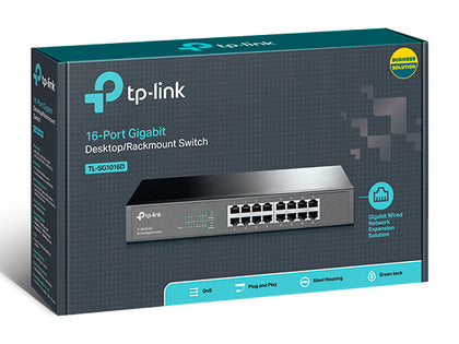 TP-Link 16-Port 10/100/1000Mbps Gigabit Desktop Rackmount Switch  TL-SG1016D